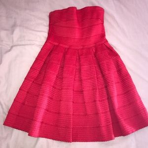 Red Strapless Miami Stiff, Stretchy Dress Size S